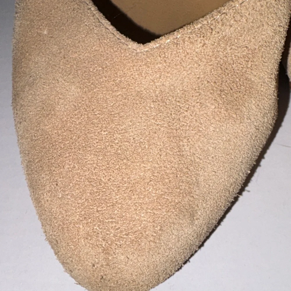 Soludos Beige Suede Ankle-Strap Pointed-Toe Heels size 9.5